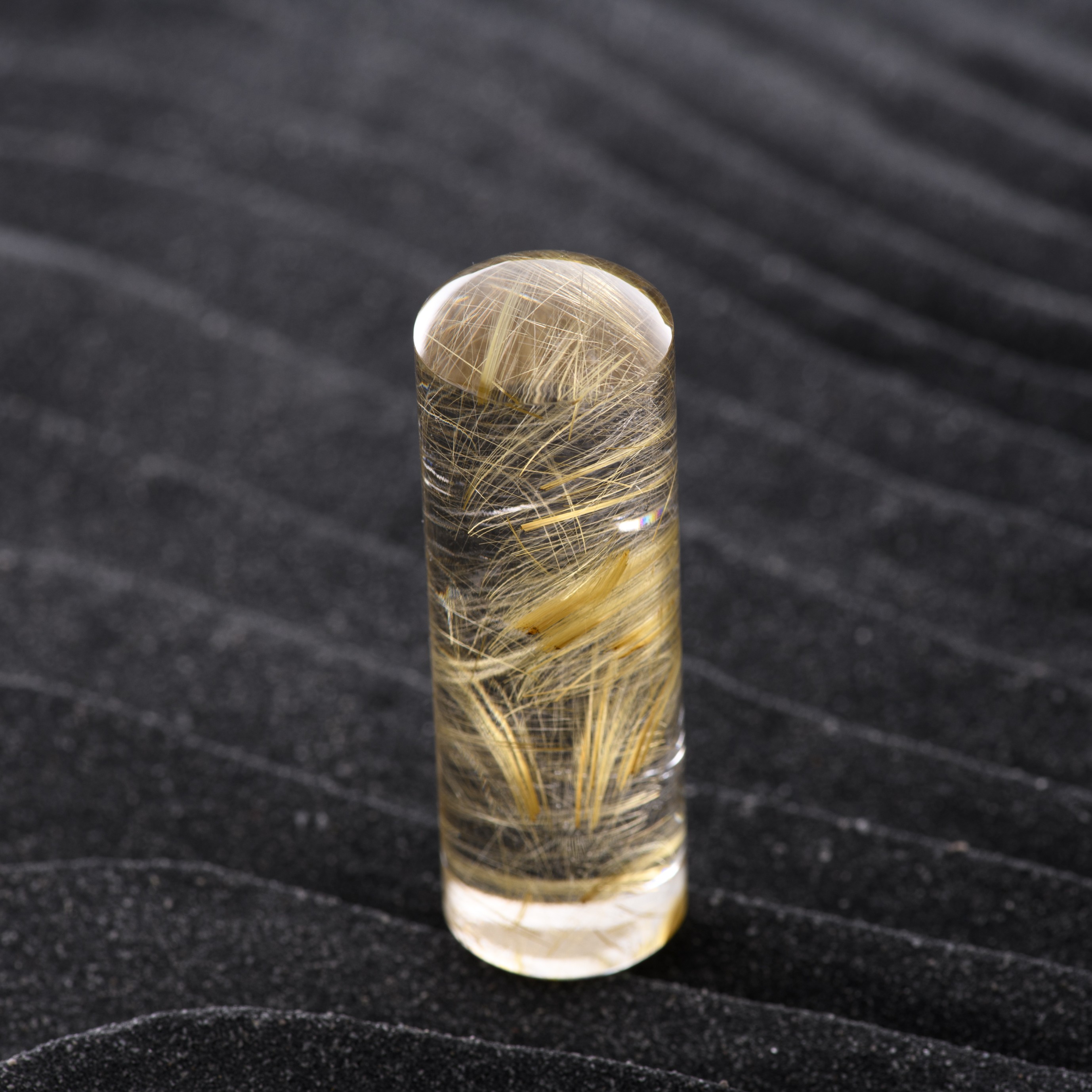 ルチルクォーツ 約19.5mm×60mm｜パワーストーン宝石印鑑 Rose Stone